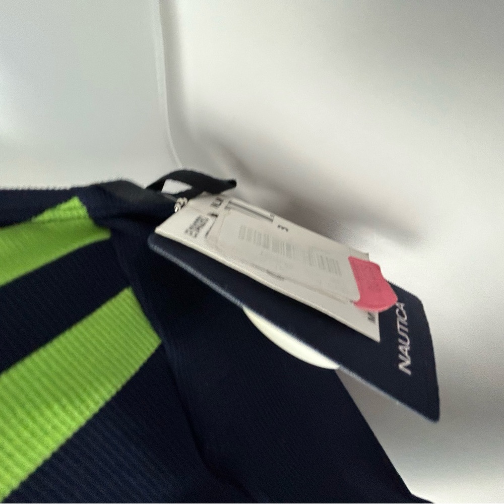 Nautica Black Tankini with Lime Green Stripes - Picture 4 of 16